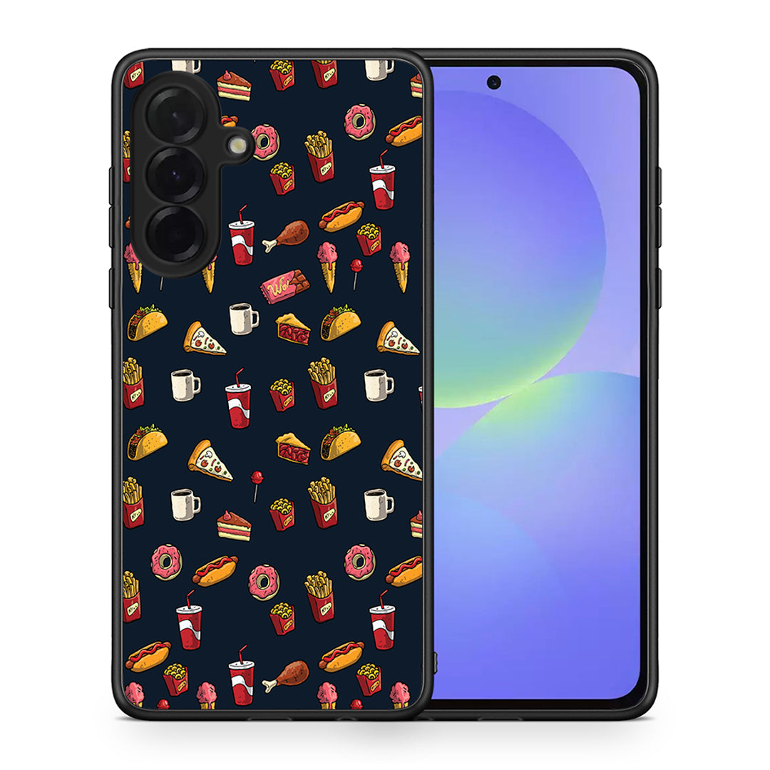 Θήκη Samsung Galaxy A36 Hungry Random από τη Smartfits με σχέδιο στο πίσω μέρος και μαύρο περίβλημα | Samsung Galaxy A36 Hungry Random case with colorful back and black bezels