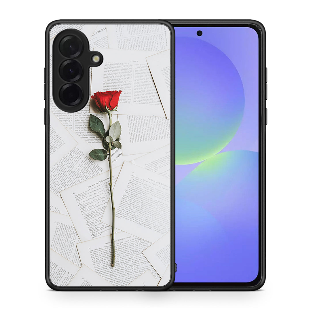 Θήκη Samsung Galaxy A36 Red Rose από τη Smartfits με σχέδιο στο πίσω μέρος και μαύρο περίβλημα | Samsung Galaxy A36 Red Rose case with colorful back and black bezels