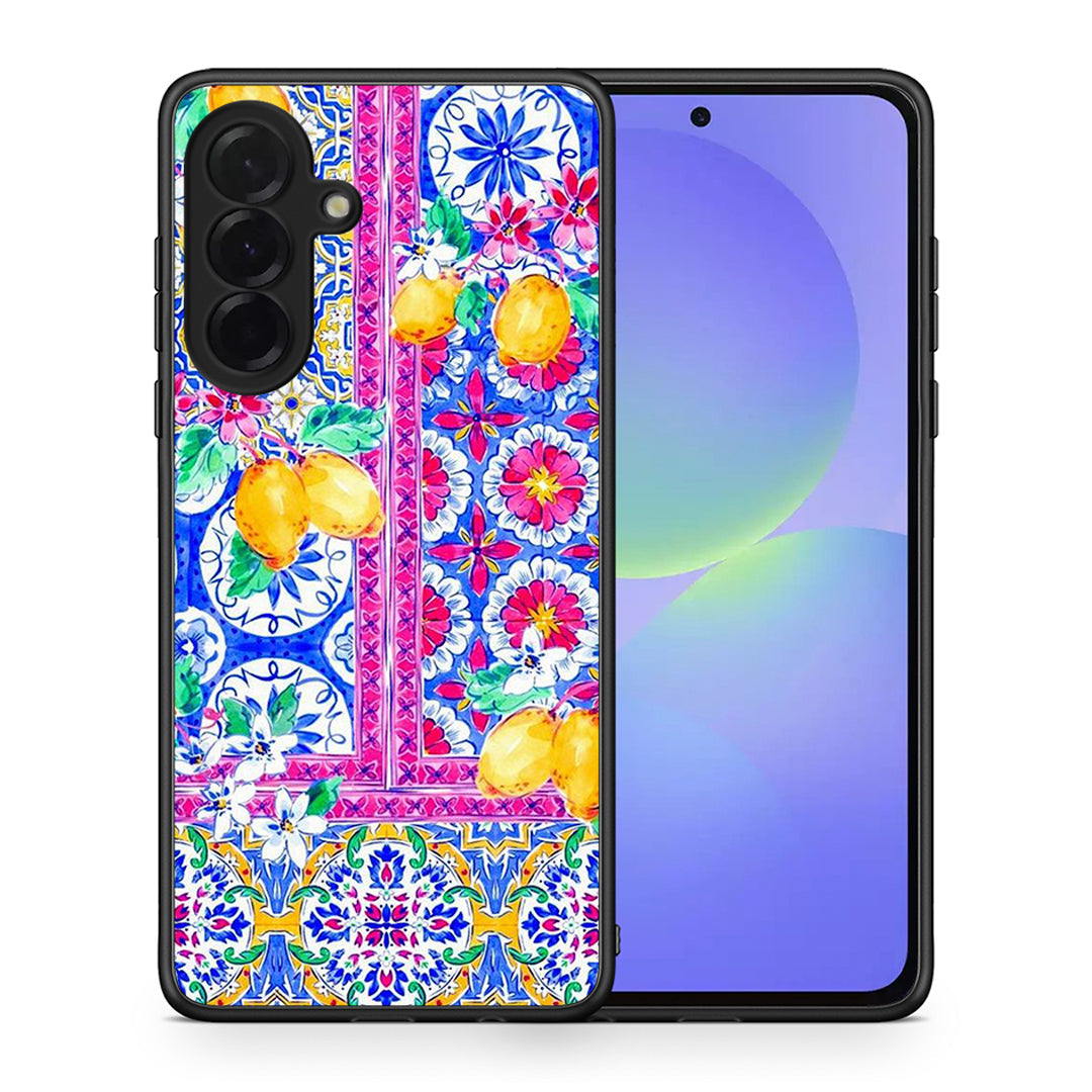 Θήκη Samsung Galaxy A36 Retro Spring από τη Smartfits με σχέδιο στο πίσω μέρος και μαύρο περίβλημα | Samsung Galaxy A36 Retro Spring case with colorful back and black bezels