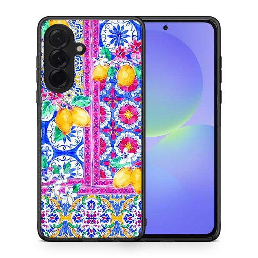 Θήκη Samsung Galaxy A36 Retro Spring από τη Smartfits με σχέδιο στο πίσω μέρος και μαύρο περίβλημα | Samsung Galaxy A36 Retro Spring case with colorful back and black bezels