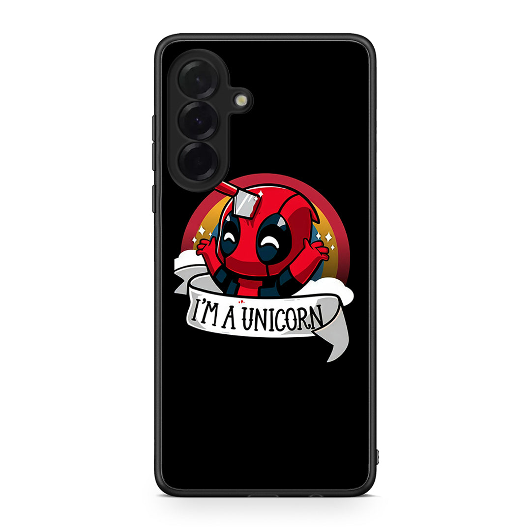 Samsung Galaxy A36 Unicorn Deadpool θήκη από τη Smartfits με σχέδιο στο πίσω μέρος και μαύρο περίβλημα | Smartphone case with colorful back and black bezels by Smartfits