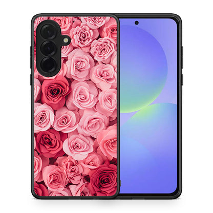 Θήκη Samsung Galaxy A36 RoseGarden Valentine από τη Smartfits με σχέδιο στο πίσω μέρος και μαύρο περίβλημα | Samsung Galaxy A36 RoseGarden Valentine case with colorful back and black bezels