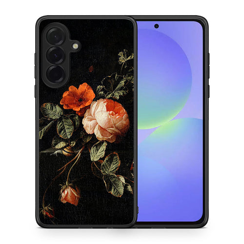 Θήκη Samsung Galaxy A36 Vintage Roses από τη Smartfits με σχέδιο στο πίσω μέρος και μαύρο περίβλημα | Samsung Galaxy A36 Vintage Roses case with colorful back and black bezels