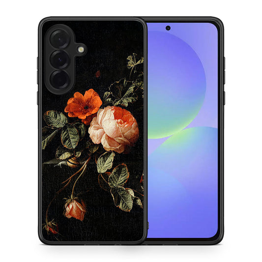 Θήκη Samsung Galaxy A36 Vintage Roses από τη Smartfits με σχέδιο στο πίσω μέρος και μαύρο περίβλημα | Samsung Galaxy A36 Vintage Roses case with colorful back and black bezels