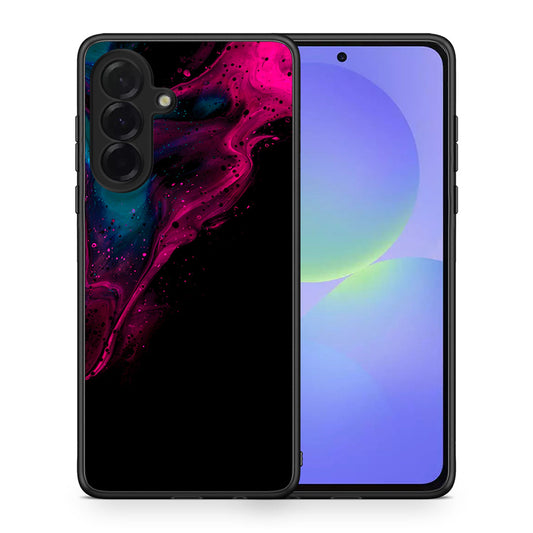 Θήκη Samsung Galaxy A36 Pink Black Watercolor από τη Smartfits με σχέδιο στο πίσω μέρος και μαύρο περίβλημα | Samsung Galaxy A36 Pink Black Watercolor case with colorful back and black bezels