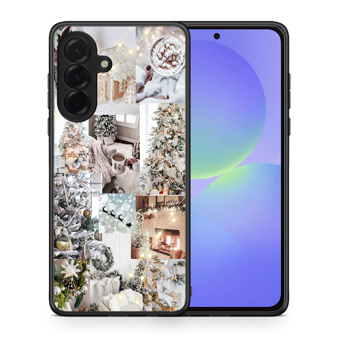 Θήκη Samsung Galaxy A36 White Christmas από τη Smartfits με σχέδιο στο πίσω μέρος και μαύρο περίβλημα | Samsung Galaxy A36 White Christmas case with colorful back and black bezels