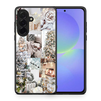 Θήκη Samsung Galaxy A36 White Christmas από τη Smartfits με σχέδιο στο πίσω μέρος και μαύρο περίβλημα | Samsung Galaxy A36 White Christmas case with colorful back and black bezels