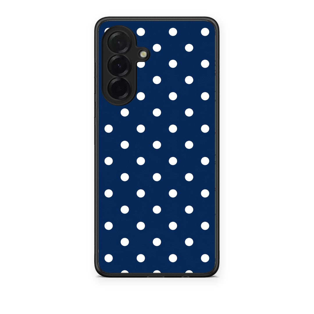 Θήκη Samsung Galaxy A36 White Small Polka Dots on Navy από τη Smartfits με σχέδιο στο πίσω μέρος και μαύρο περίβλημα | Samsung Galaxy A36 White Small Polka Dots on Navy case with colorful back and black bezels