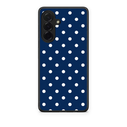 Θήκη Samsung Galaxy A36 White Small Polka Dots on Navy από τη Smartfits με σχέδιο στο πίσω μέρος και μαύρο περίβλημα | Samsung Galaxy A36 White Small Polka Dots on Navy case with colorful back and black bezels