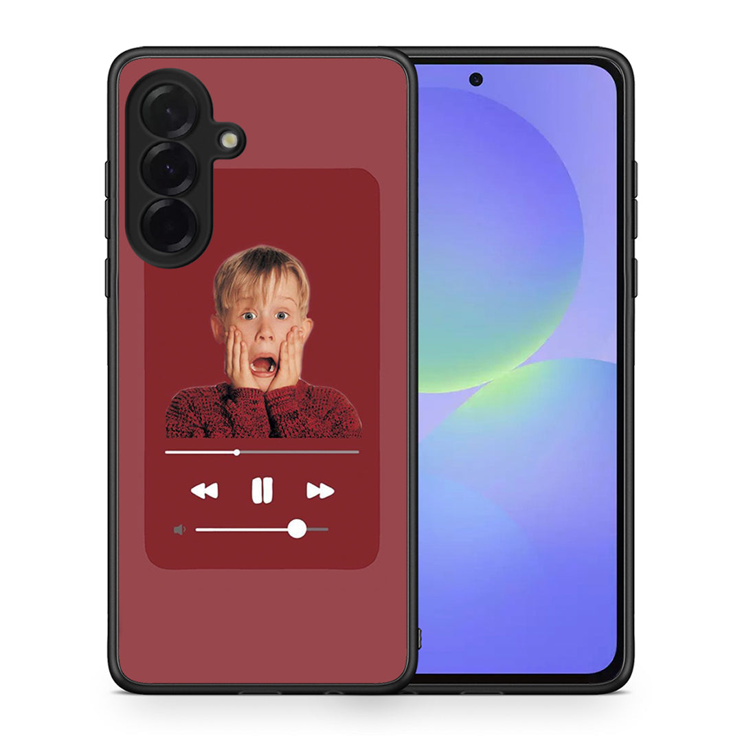 Θήκη Samsung Galaxy A36 Xmas Alone Music από τη Smartfits με σχέδιο στο πίσω μέρος και μαύρο περίβλημα | Samsung Galaxy A36 Xmas Alone Music case with colorful back and black bezels