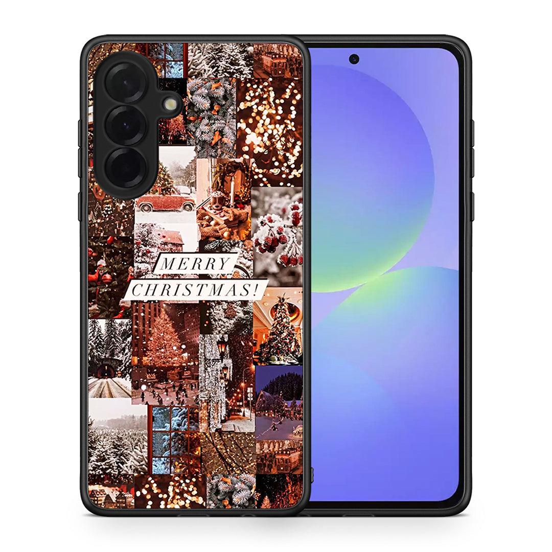 Θήκη Samsung Galaxy A36 Xmas Collage από τη Smartfits με σχέδιο στο πίσω μέρος και μαύρο περίβλημα | Samsung Galaxy A36 Xmas Collage case with colorful back and black bezels