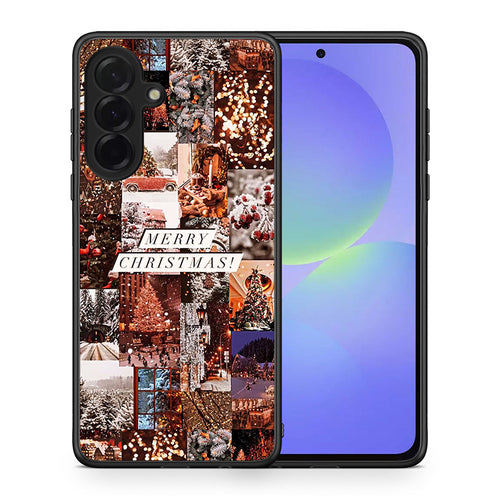Θήκη Samsung Galaxy A36 Xmas Collage από τη Smartfits με σχέδιο στο πίσω μέρος και μαύρο περίβλημα | Samsung Galaxy A36 Xmas Collage case with colorful back and black bezels