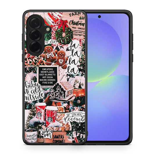 Θήκη Samsung Galaxy A36 Xmas Habbits από τη Smartfits με σχέδιο στο πίσω μέρος και μαύρο περίβλημα | Samsung Galaxy A36 Xmas Habbits case with colorful back and black bezels