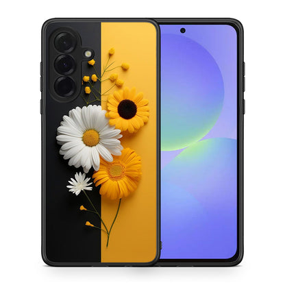 Θήκη Samsung Galaxy A36 Yellow Daisies από τη Smartfits με σχέδιο στο πίσω μέρος και μαύρο περίβλημα | Samsung Galaxy A36 Yellow Daisies case with colorful back and black bezels