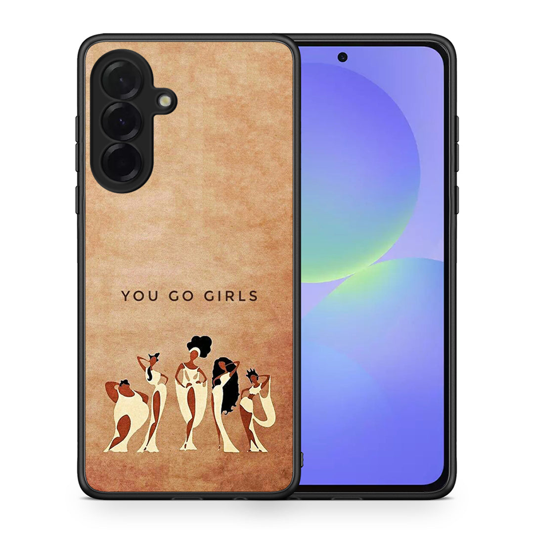 Θήκη Samsung Galaxy A36 You Go Girl από τη Smartfits με σχέδιο στο πίσω μέρος και μαύρο περίβλημα | Samsung Galaxy A36 You Go Girl case with colorful back and black bezels