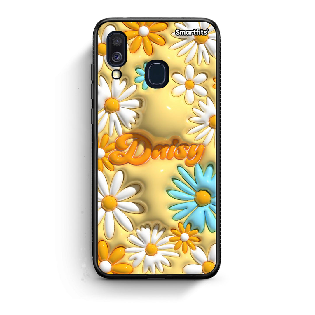 Samsung A40 Bubble Daisies θήκη από τη Smartfits με σχέδιο στο πίσω μέρος και μαύρο περίβλημα | Smartphone case with colorful back and black bezels by Smartfits