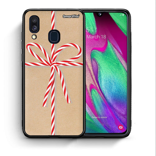 Θήκη Samsung A40 Christmas Gift από τη Smartfits με σχέδιο στο πίσω μέρος και μαύρο περίβλημα | Samsung A40 Christmas Gift case with colorful back and black bezels