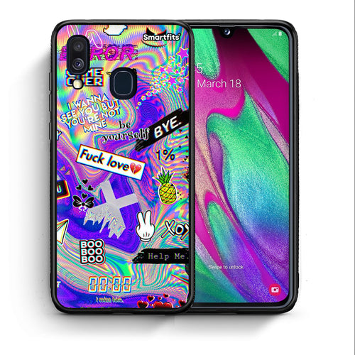 Θήκη Samsung A40 Game Over από τη Smartfits με σχέδιο στο πίσω μέρος και μαύρο περίβλημα | Samsung A40 Game Over case with colorful back and black bezels