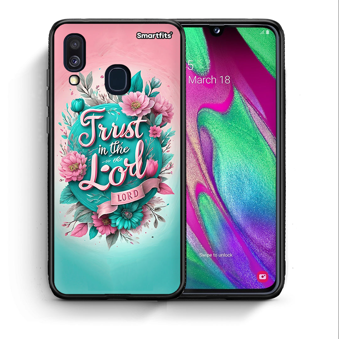 Θήκη Samsung A40 Lord Trust από τη Smartfits με σχέδιο στο πίσω μέρος και μαύρο περίβλημα | Samsung A40 Lord Trust case with colorful back and black bezels