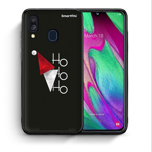 Θήκη Samsung A40 Minimal Christmas από τη Smartfits με σχέδιο στο πίσω μέρος και μαύρο περίβλημα | Samsung A40 Minimal Christmas case with colorful back and black bezels