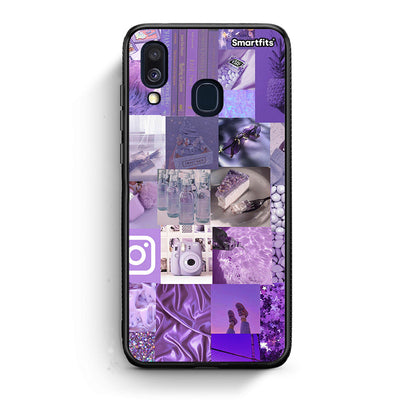 Samsung A40 Purple Aesthetic Collage θήκη από τη Smartfits με σχέδιο στο πίσω μέρος και μαύρο περίβλημα | Smartphone case with colorful back and black bezels by Smartfits