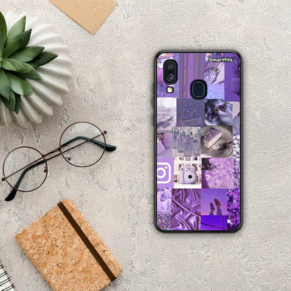Purple Aesthetic Collage - Samsung Galaxy A40 θήκη