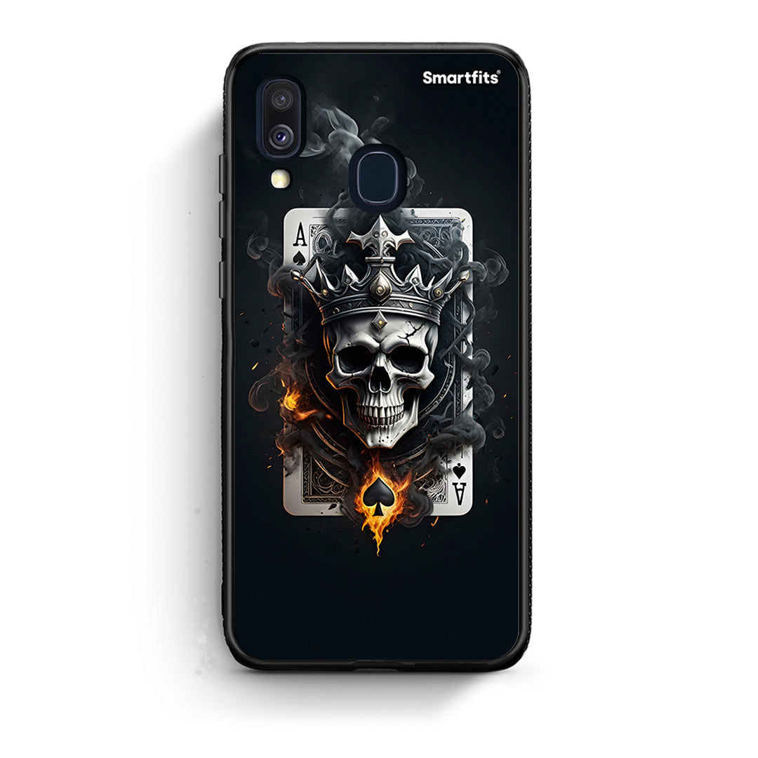 Samsung A40 Skull King Ace θήκη από τη Smartfits με σχέδιο στο πίσω μέρος και μαύρο περίβλημα | Smartphone case with colorful back and black bezels by Smartfits