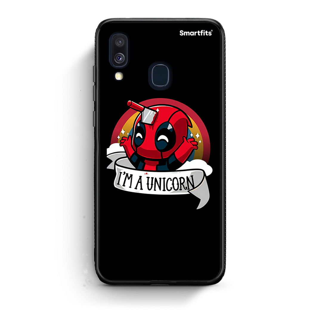 Samsung A40 Unicorn Deadpool θήκη από τη Smartfits με σχέδιο στο πίσω μέρος και μαύρο περίβλημα | Smartphone case with colorful back and black bezels by Smartfits