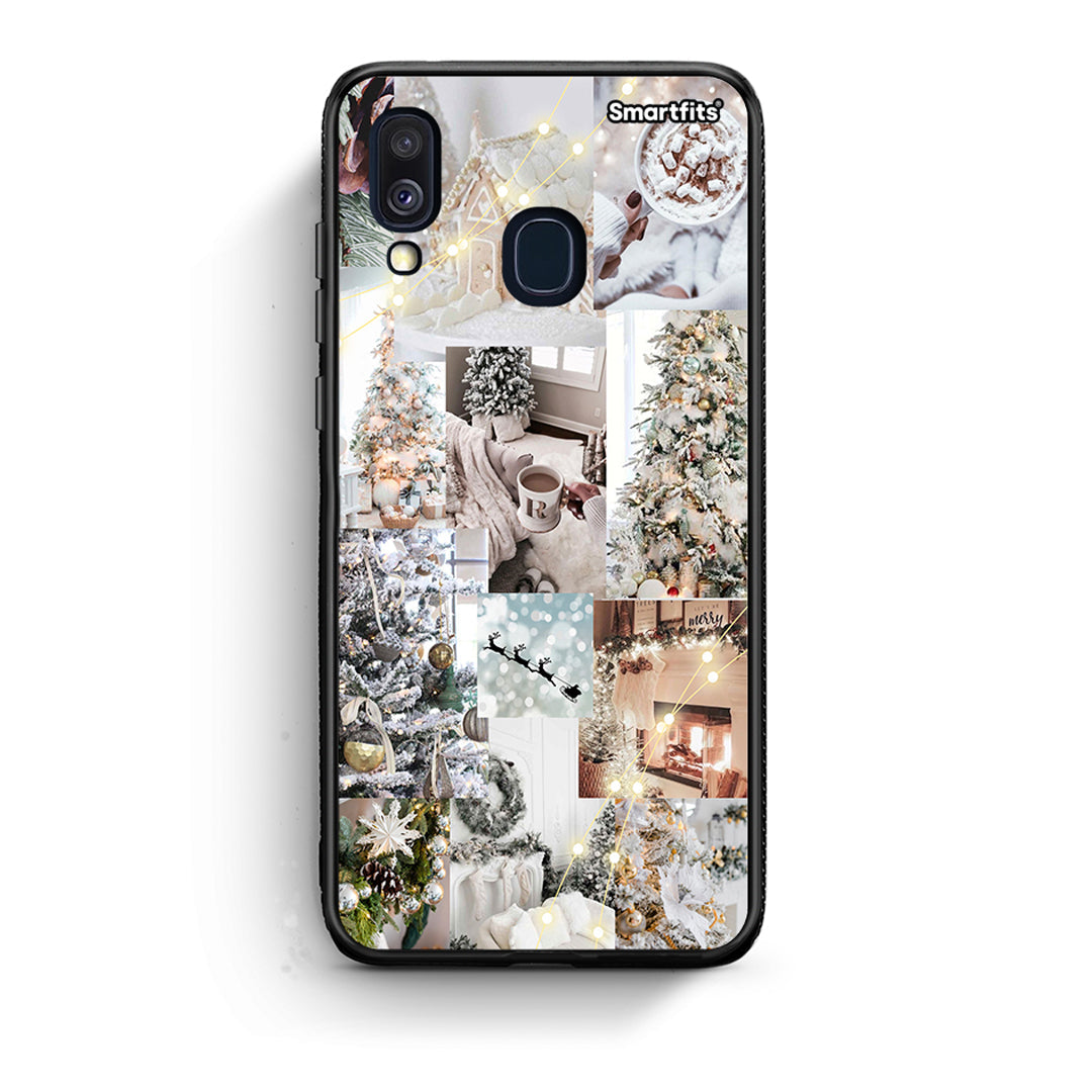 Samsung A40 White Christmas θήκη από τη Smartfits με σχέδιο στο πίσω μέρος και μαύρο περίβλημα | Smartphone case with colorful back and black bezels by Smartfits