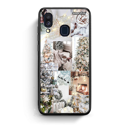 Samsung A40 White Christmas θήκη από τη Smartfits με σχέδιο στο πίσω μέρος και μαύρο περίβλημα | Smartphone case with colorful back and black bezels by Smartfits
