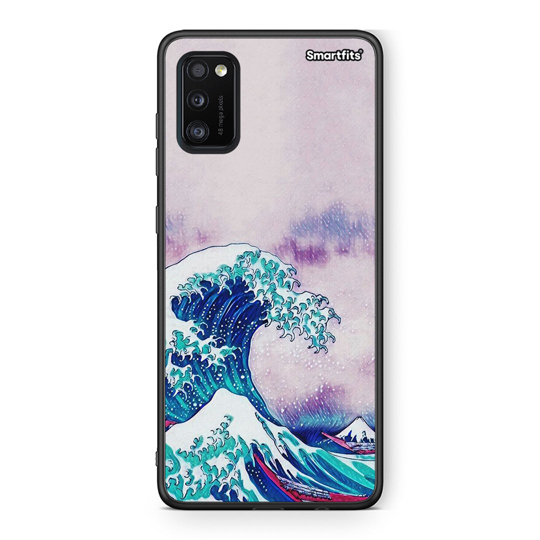 Samsung A41 Blue Waves θήκη από τη Smartfits με σχέδιο στο πίσω μέρος και μαύρο περίβλημα | Smartphone case with colorful back and black bezels by Smartfits