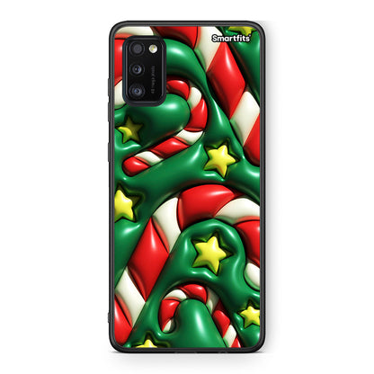 Samsung A41 Christmas Bubbles θήκη από τη Smartfits με σχέδιο στο πίσω μέρος και μαύρο περίβλημα | Smartphone case with colorful back and black bezels by Smartfits