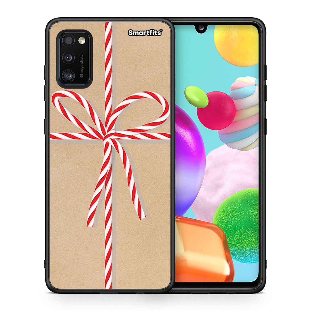 Θήκη Samsung A41 Christmas Gift από τη Smartfits με σχέδιο στο πίσω μέρος και μαύρο περίβλημα | Samsung A41 Christmas Gift case with colorful back and black bezels