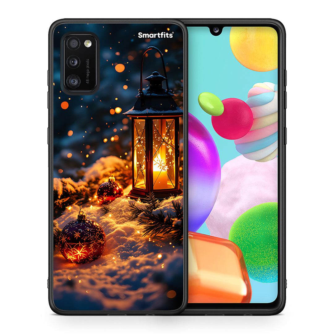 Θήκη Samsung A41 Christmas Ornaments από τη Smartfits με σχέδιο στο πίσω μέρος και μαύρο περίβλημα | Samsung A41 Christmas Ornaments case with colorful back and black bezels