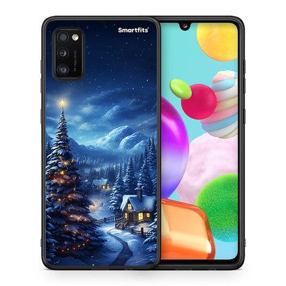 Θήκη Samsung A41 Christmas Scenery από τη Smartfits με σχέδιο στο πίσω μέρος και μαύρο περίβλημα | Samsung A41 Christmas Scenery case with colorful back and black bezels