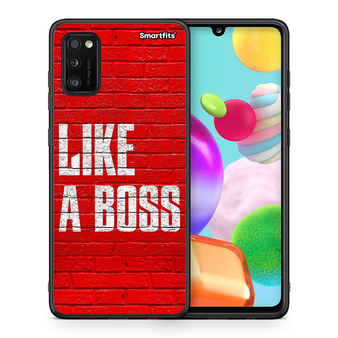 Θήκη Samsung A41 Like A Boss από τη Smartfits με σχέδιο στο πίσω μέρος και μαύρο περίβλημα | Samsung A41 Like A Boss case with colorful back and black bezels