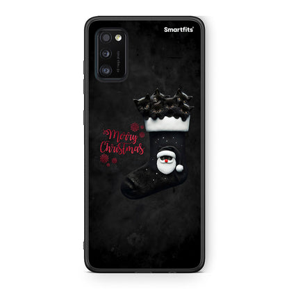 Samsung A41 Merry Cat Christmas θήκη από τη Smartfits με σχέδιο στο πίσω μέρος και μαύρο περίβλημα | Smartphone case with colorful back and black bezels by Smartfits