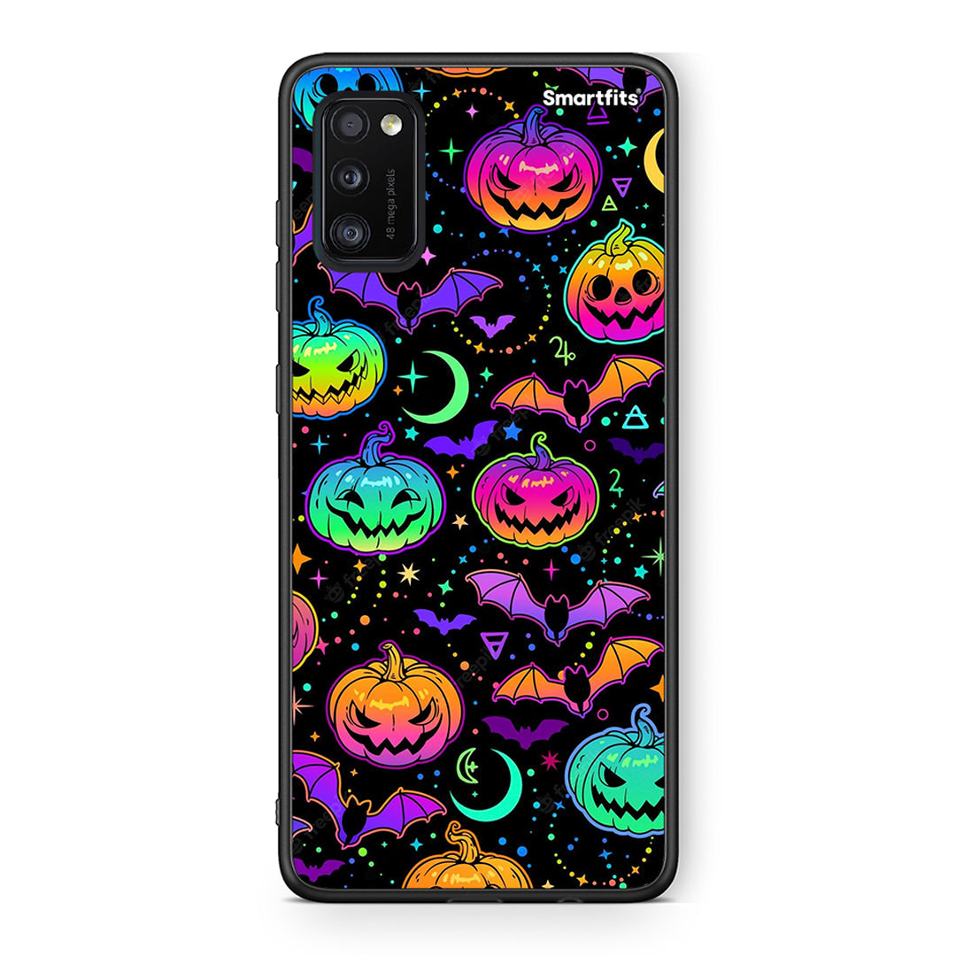 Samsung A41 Neon Halloween θήκη από τη Smartfits με σχέδιο στο πίσω μέρος και μαύρο περίβλημα | Smartphone case with colorful back and black bezels by Smartfits