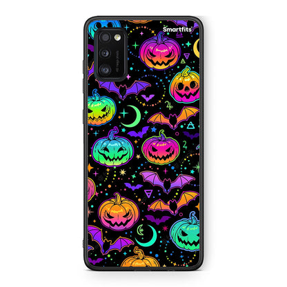 Samsung A41 Neon Halloween θήκη από τη Smartfits με σχέδιο στο πίσω μέρος και μαύρο περίβλημα | Smartphone case with colorful back and black bezels by Smartfits