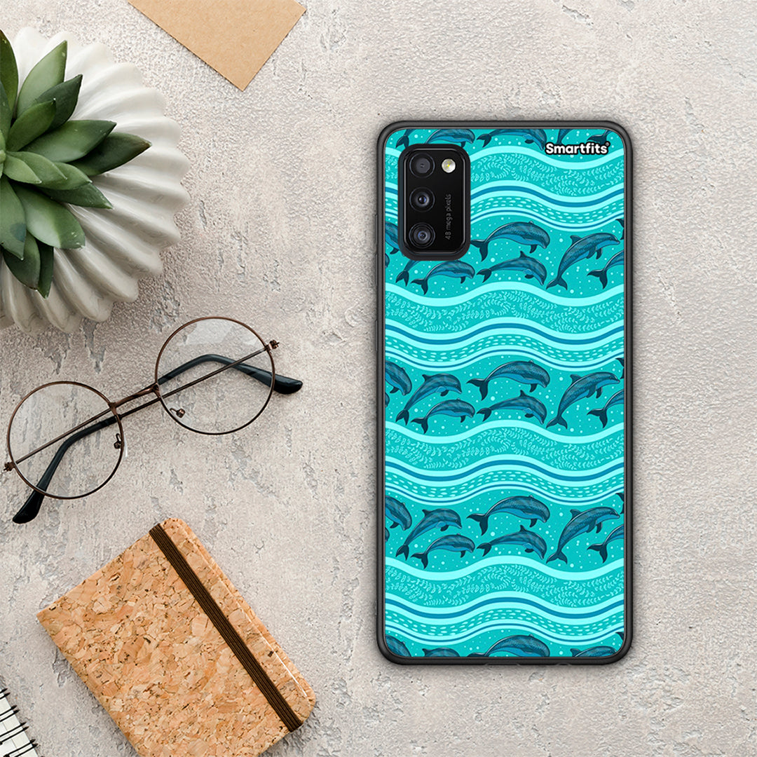 Swimming Dolphins - Samsung Galaxy A41 θήκη