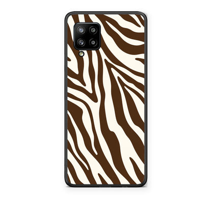 Θήκη Samsung Galaxy A42 Brown and Cream Zebra Stripes από τη Smartfits με σχέδιο στο πίσω μέρος και μαύρο περίβλημα | Samsung Galaxy A42 Brown and Cream Zebra Stripes case with colorful back and black bezels