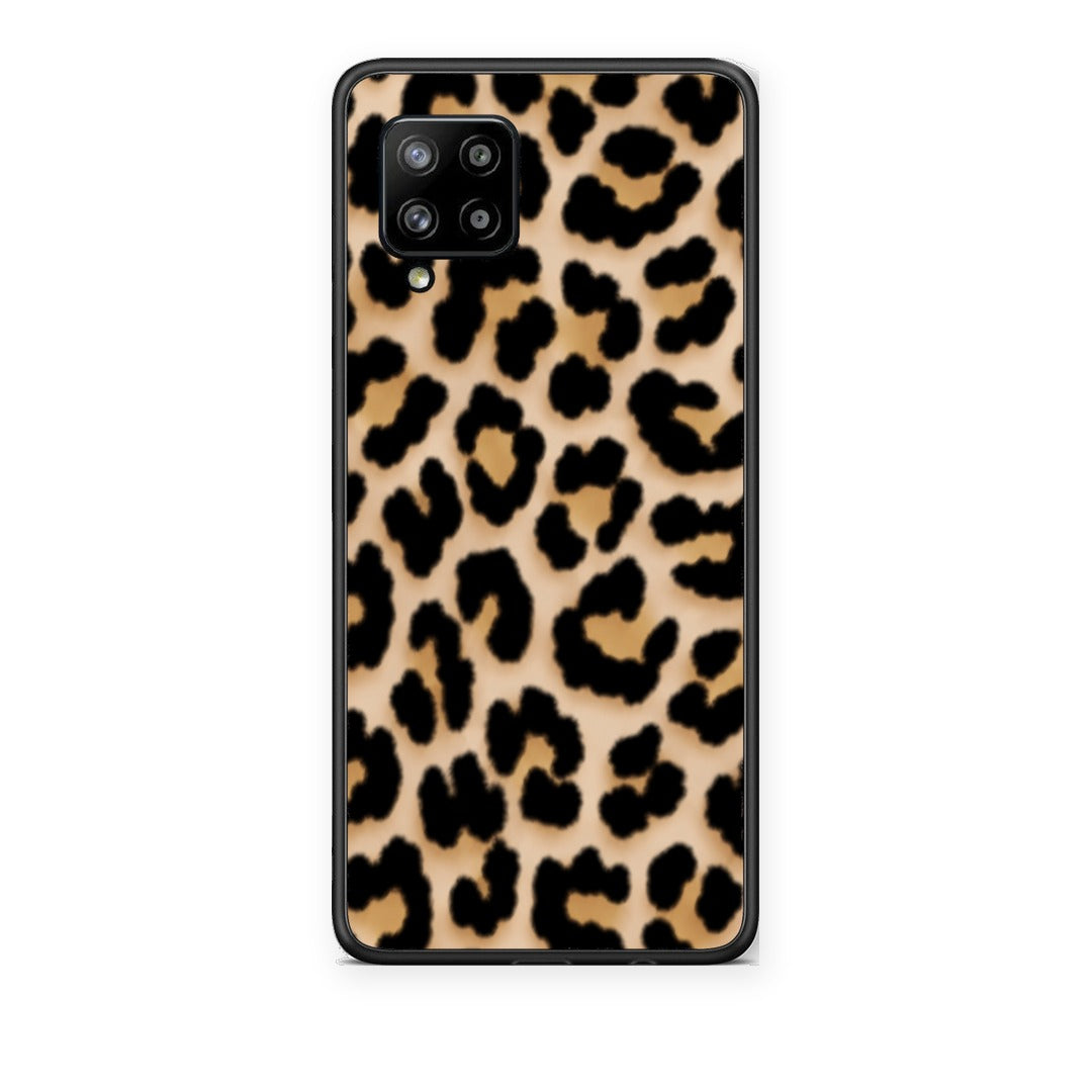 Θήκη Samsung Galaxy A42 Leopard Print Tan Small από τη Smartfits με σχέδιο στο πίσω μέρος και μαύρο περίβλημα | Samsung Galaxy A42 Leopard Print Tan Small case with colorful back and black bezels