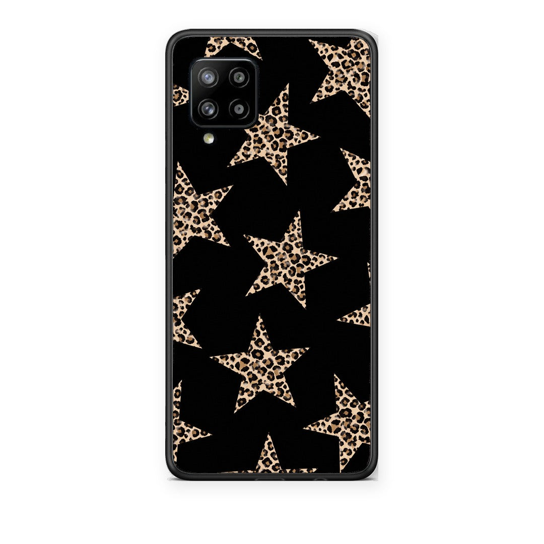Θήκη Samsung Galaxy A42 Leopard Stars on Black από τη Smartfits με σχέδιο στο πίσω μέρος και μαύρο περίβλημα | Samsung Galaxy A42 Leopard Stars on Black case with colorful back and black bezels