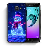 Thumbnail for Θήκη Samsung A5 2017 Christmas Neon Snowman από τη Smartfits με σχέδιο στο πίσω μέρος και μαύρο περίβλημα | Samsung A5 2017 Christmas Neon Snowman case with colorful back and black bezels