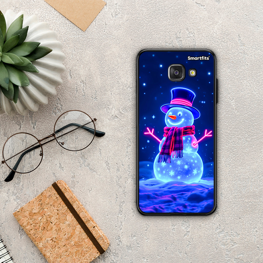 Christmas Neon Snowman - Samsung Galaxy A5 2017 θήκη