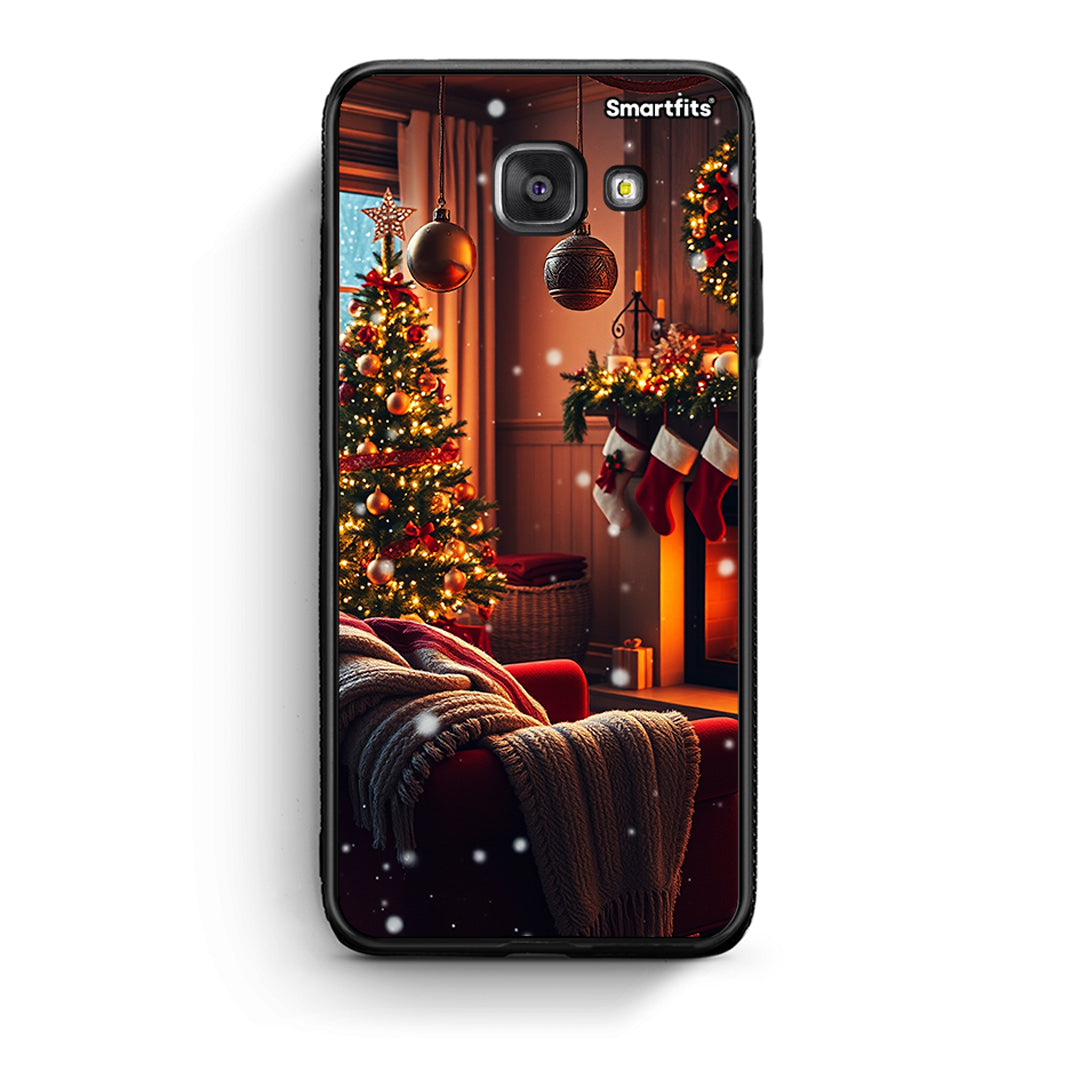 Samsung A5 2017 Home For Christmas θήκη από τη Smartfits με σχέδιο στο πίσω μέρος και μαύρο περίβλημα | Smartphone case with colorful back and black bezels by Smartfits