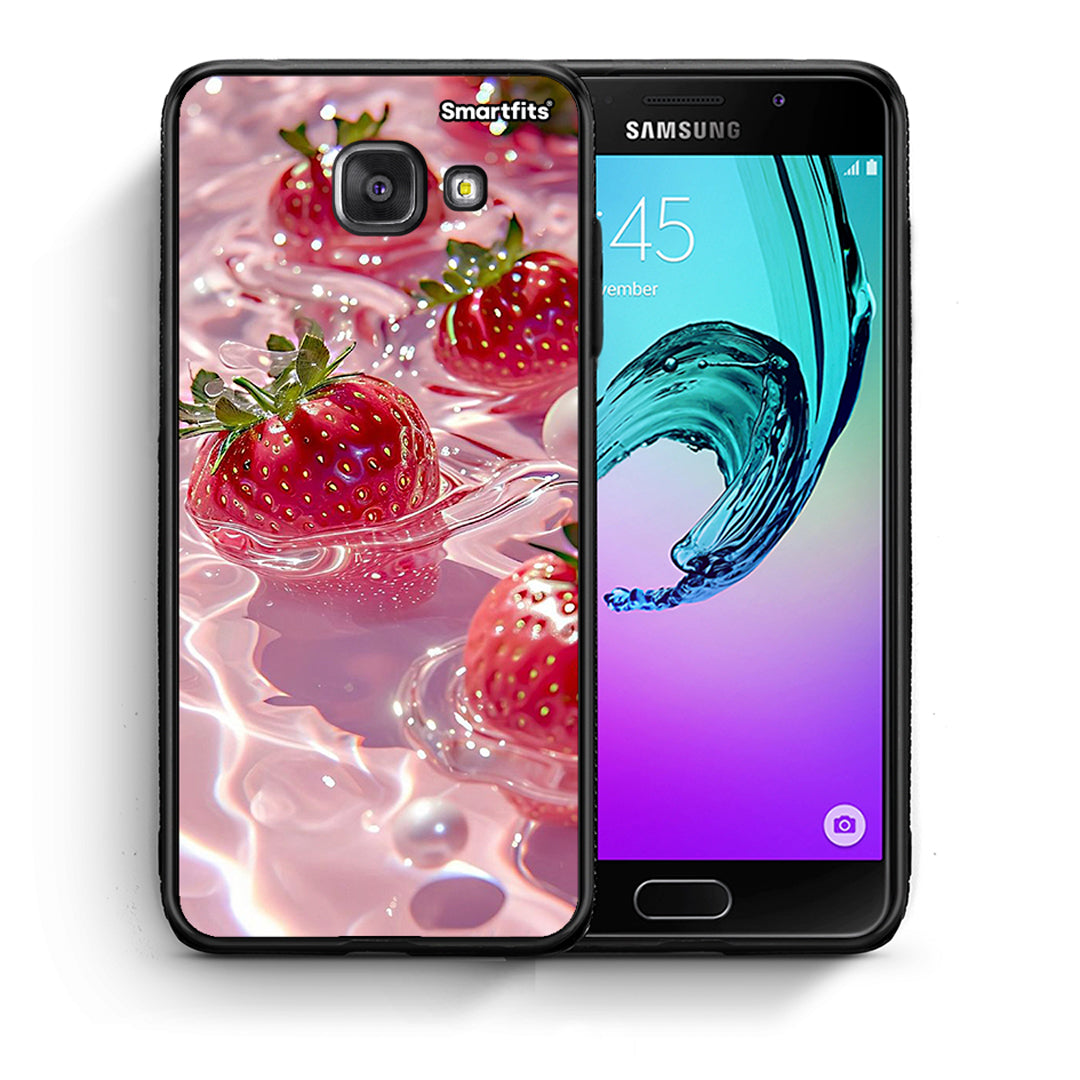 Θήκη Samsung A5 2017 Juicy Strawberries από τη Smartfits με σχέδιο στο πίσω μέρος και μαύρο περίβλημα | Samsung A5 2017 Juicy Strawberries case with colorful back and black bezels