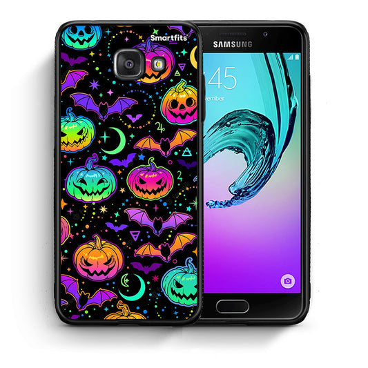 Θήκη Samsung A5 2017 Neon Halloween από τη Smartfits με σχέδιο στο πίσω μέρος και μαύρο περίβλημα | Samsung A5 2017 Neon Halloween case with colorful back and black bezels