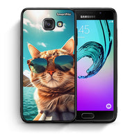 Thumbnail for Θήκη Samsung A5 2017 Summer Cat από τη Smartfits με σχέδιο στο πίσω μέρος και μαύρο περίβλημα | Samsung A5 2017 Summer Cat case with colorful back and black bezels