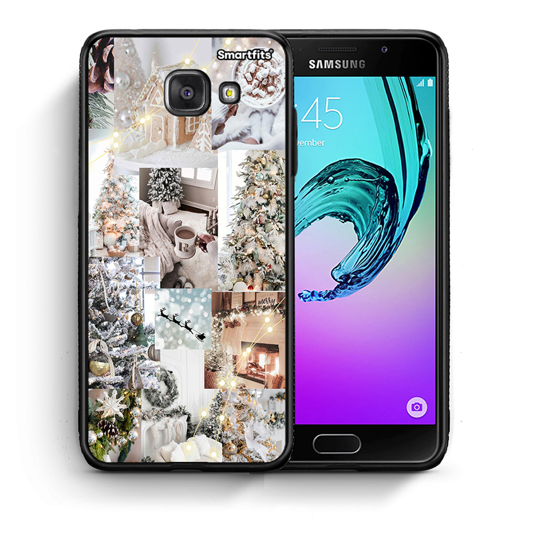 Θήκη Samsung A5 2017 White Christmas από τη Smartfits με σχέδιο στο πίσω μέρος και μαύρο περίβλημα | Samsung A5 2017 White Christmas case with colorful back and black bezels